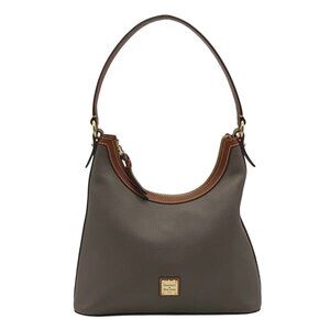 Dooney & Bourke Gray Pebbled Grain Leather Hobo Shoulder Bag